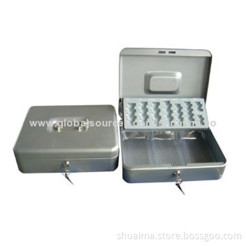 Metal Cash Box, Measures 300 x 240 x 90mm, with Metal Handle and Sponge Inside
